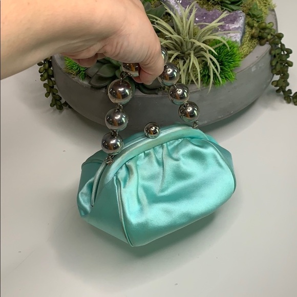 Tiffany and Co Vintage Satin Bead Evening Bag silver bead - Picture 12 of 12